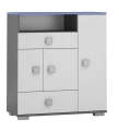 Komoda dla dzieci BLUE Y5 90x40 cm, wysokość 100 cm – nowoczesna komoda młodzieżowa z opcjonalnym systemem cichego domyku 
