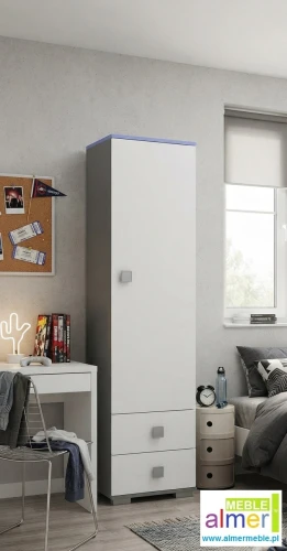 Wąska szafa młodzieżowa BLUE Y2 50x40 do pokoju dziecka / nastolatka