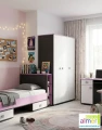 Szafa młodzieżowa PINK Y44 145x53x190 cm (Grafit / Róż / Biel)