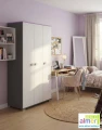 Szafa młodzieżowa PINK Y44 145x53x190 cm (Grafit / Róż / Biel)