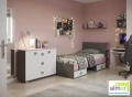 Łóżko Młodzieżowe PINK Y19 90x200 z Szufladami Grafit/Róż/Biel Uniwersalne