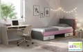 Łóżko Młodzieżowe PINK Y19 90x200 z Szufladami Grafit/Róż/Biel Uniwersalne