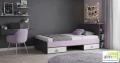 Łóżko Młodzieżowe PINK Y19 90x200 z Szufladami Grafit/Róż/Biel Uniwersalne