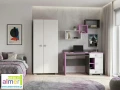 Szafa dla dziecka PINK Y24 90x53 cm (Grafit/Róż/Biel)