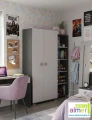 Szafa dla dziecka PINK Y24 90x53 cm (Grafit/Róż/Biel)