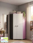Młodzieżowa szafa narożna PINK Y17 (95x95x190 cm)
