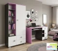 Biurko młodzieżowe PINK Y14 130x55 cm – Grafit / Róż / Biel