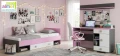 Biurko młodzieżowe PINK Y14 130x55 cm – Grafit / Róż / Biel