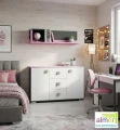 Półka wisząca młodzieżowa PINK Y8 110x26 cm (Grafit / Róż)