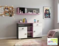 Półka wisząca młodzieżowa PINK Y8 110x26 cm (Grafit / Róż)