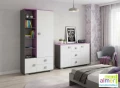 Regał Młodzieżowy Dziewczęcy PINK Y6 90x40x190 cm Szuflady Szafka Grafit Róż Biel
