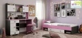 Biurko młodzieżowe z nadstawką PINK Y34 130x55x160 cm – Grafit / Róż / Biel