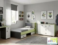 Łóżko młodzieżowe z szufladami 90x200 GREEN Y19