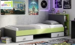 Łóżko młodzieżowe z szufladami 90x200 GREEN Y19