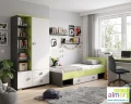 Nowoczesne łóżko młodzieżowe GREEN Y18 z pojemną szufladą