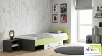Nowoczesne łóżko młodzieżowe GREEN Y18 z pojemną szufladą