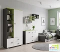 Komoda młodzieżowa GREEN Y42 120x40x76 cm – grafit / limonka / biel