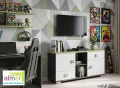 GREEN Y32 komoda młodzieżowa RTV 120x40 w.52 – grafit / limonka / biel