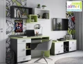 GREEN Y32 komoda młodzieżowa RTV 120x40 w.52 – grafit / limonka / biel
