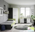 GREEN Y32 komoda młodzieżowa RTV 120x40 w.52 – grafit / limonka / biel