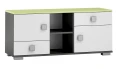 GREEN Y32 komoda młodzieżowa RTV 120x40 w.52 – grafit / limonka / biel