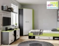 GREEN Y32 komoda młodzieżowa RTV 120x40 w.52 – grafit / limonka / biel