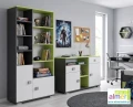 Komoda młodzieżowa GREEN Y31 120x40 w.76 grafit limonka biel