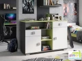 Komoda młodzieżowa GREEN Y31 120x40 w.76 grafit limonka biel