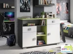 Komoda młodzieżowa GREEN Y31 120x40 w.76 grafit limonka biel