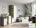 Komoda młodzieżowa GREEN Y31 120x40 w.76 grafit limonka biel