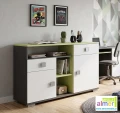 Komoda młodzieżowa GREEN Y31 120x40 w.76 grafit limonka biel