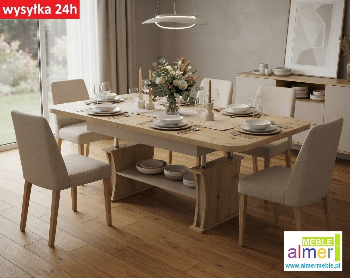 Ławostół L03 Podnoszony Rozkładany 120x80 - Dąb Artisan / Kaszmir - WYSYŁKA 24H